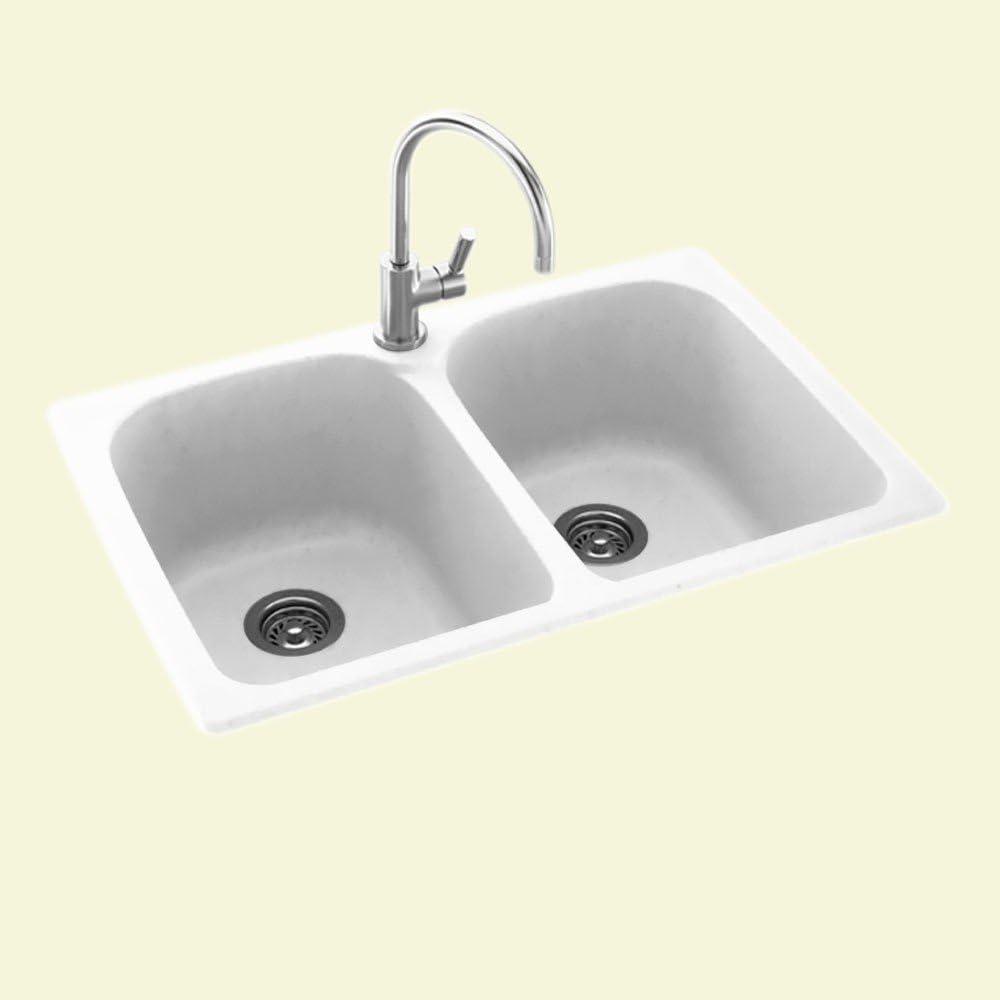 33'' L Drop-In Double Bowl Swanstone Kitchen Sink