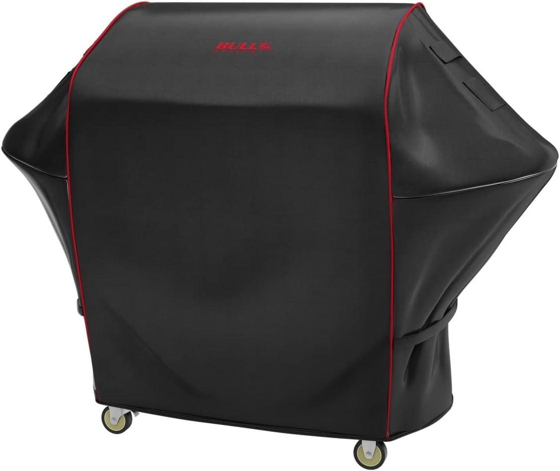 Black Vinyl 30-Inch Grill Cart Cover with Red Piping