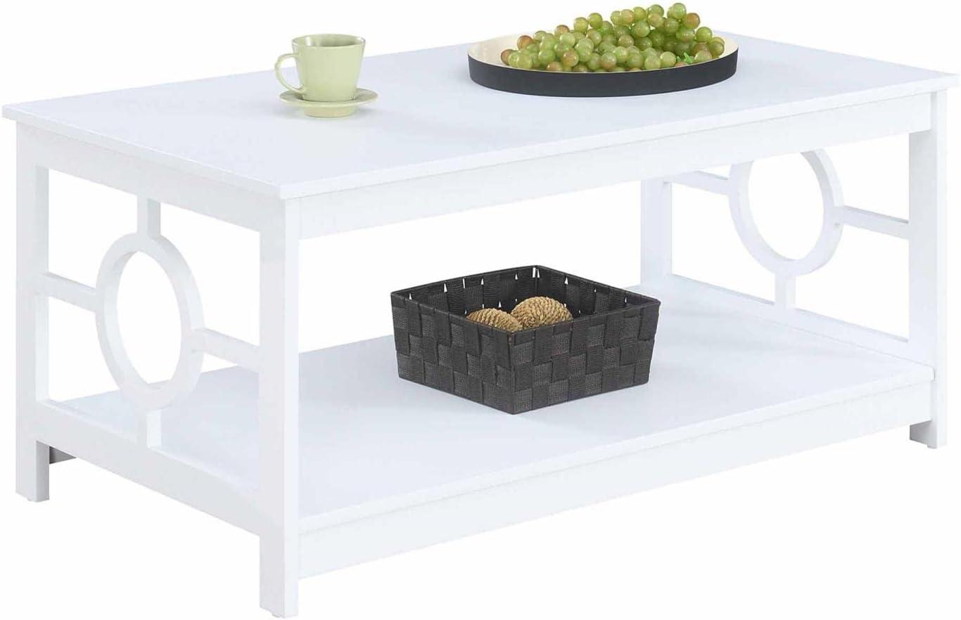 Convenience Concepts Ring Contemporary Coffee Table in White Wood Finish