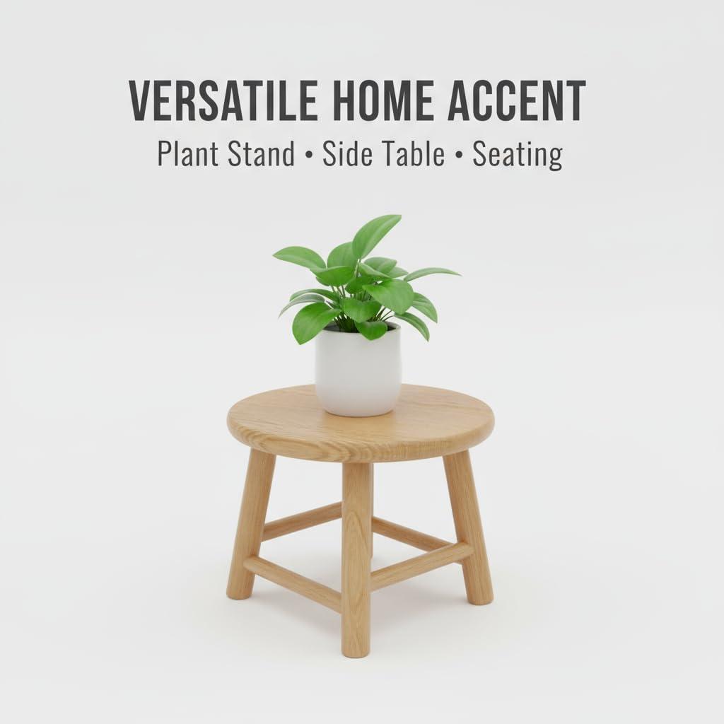 Natural Oak Handcrafted Solid Wood Kids Stool