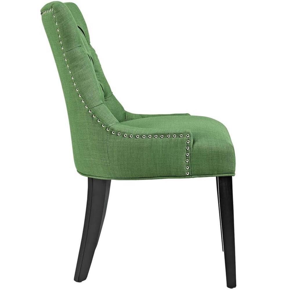 Regent Fabric Dining Chair Kelly Green - Modway: Chic Tufted Design, Nailhead Trim, Foam Padded