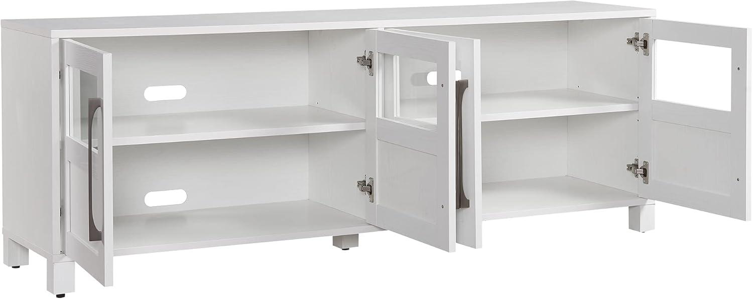 Holbrook Modern White 68" TV Stand with Glass & Solid Doors