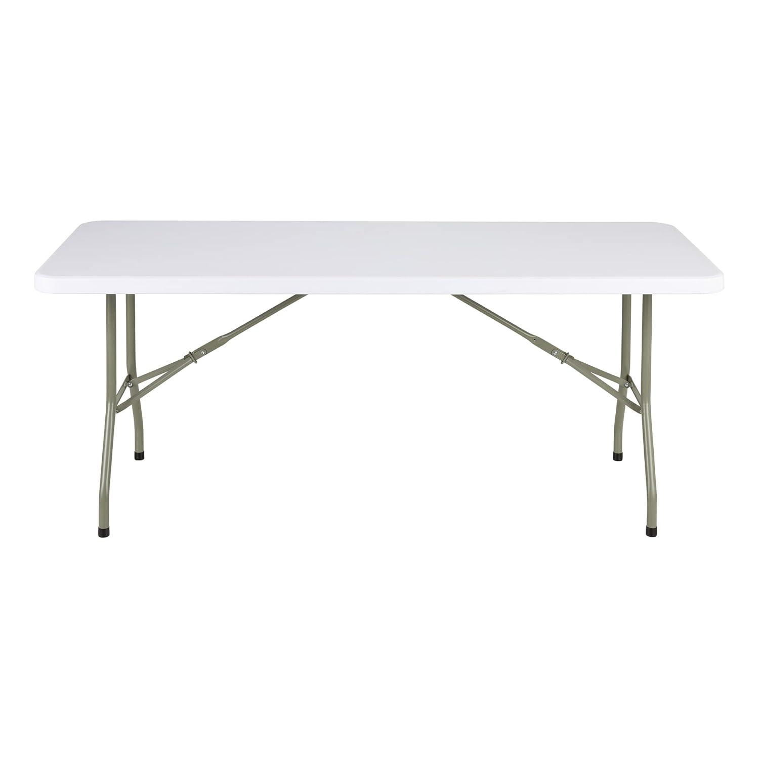 Norwood Commercial Furniture Rectangular Blow-Molded Plastic Indoor/Outdoor Folding Training Table