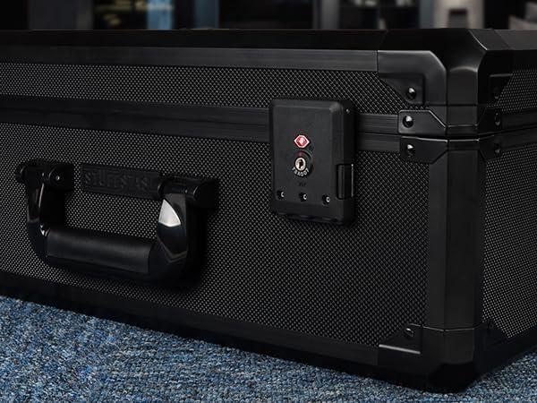 STUFFSTASH Graded Card Storage Case – Fits 180+ PSA, GMA, BGS, SGC Slabs – TSA Approved Combination Lock, Reinforced Corners, Removable Foam Dividers, Trading Card Collector Box