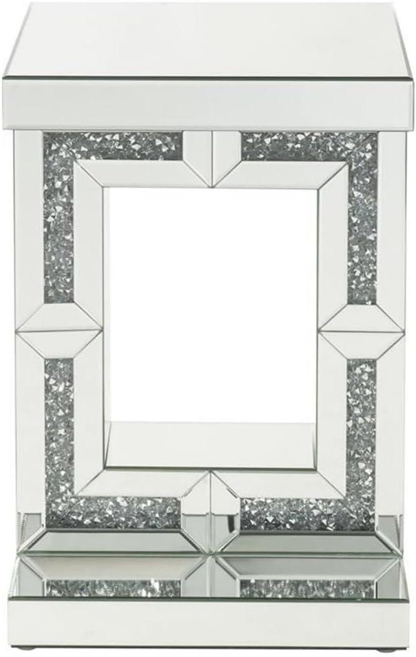 16" Noralie Accent Table Mirrored/Faux Diamonds - Acme Furniture