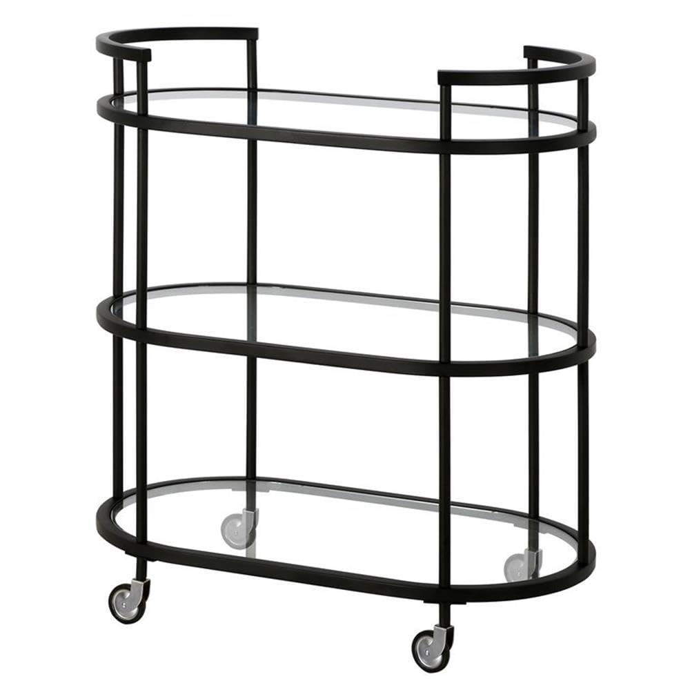 Henn&Hart 30" Blackened Bronze Metal/Glass Bar Cart