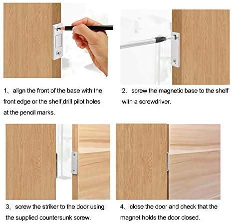 Ultra Thin Stainless Steel Magnetic Door Catch Set