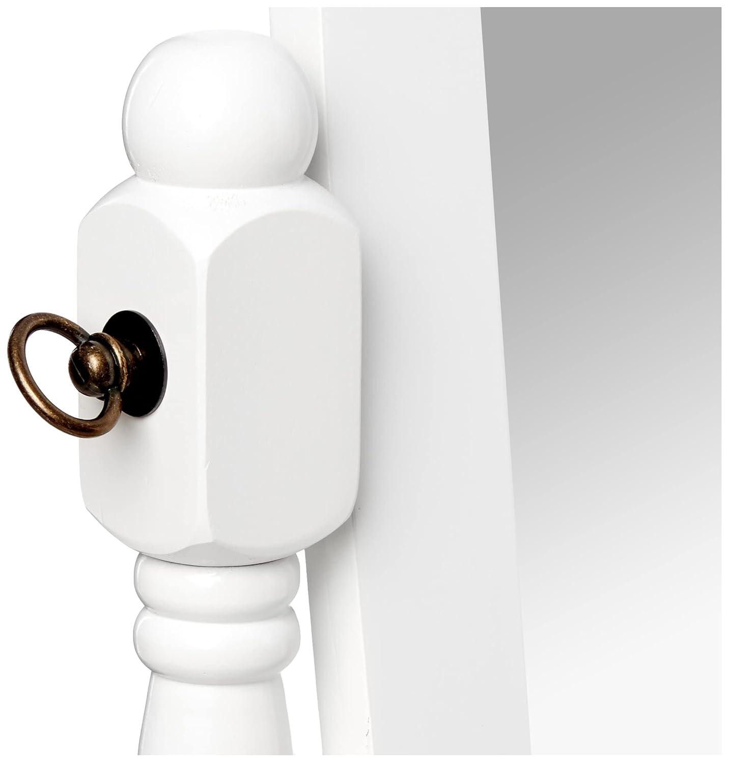Cheval Mirror Ore International White: Oval Freestanding, Bedroom-Ready, 59.5" Tall