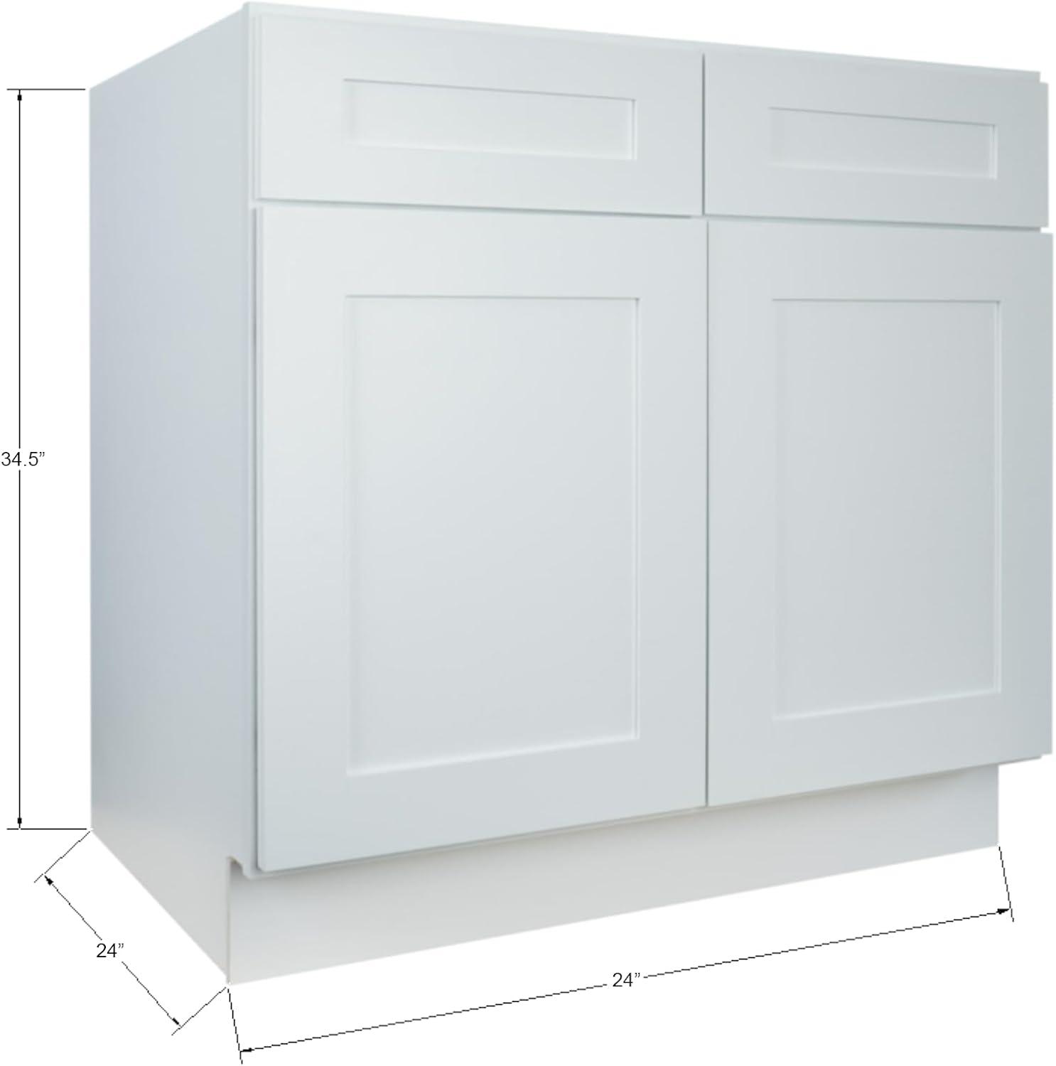 Hollywood Fabiani Design Shaker Base Kitchen Cabinet Ready to Assemble 24 in. W x 24 in. D x 34.5 in. H White