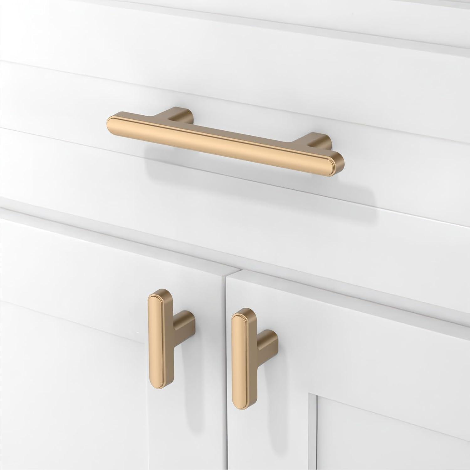Bar Pulls Kitchen Cabinet Handles, Solid Core Drawer Pulls for Cabinet Doors, 3"