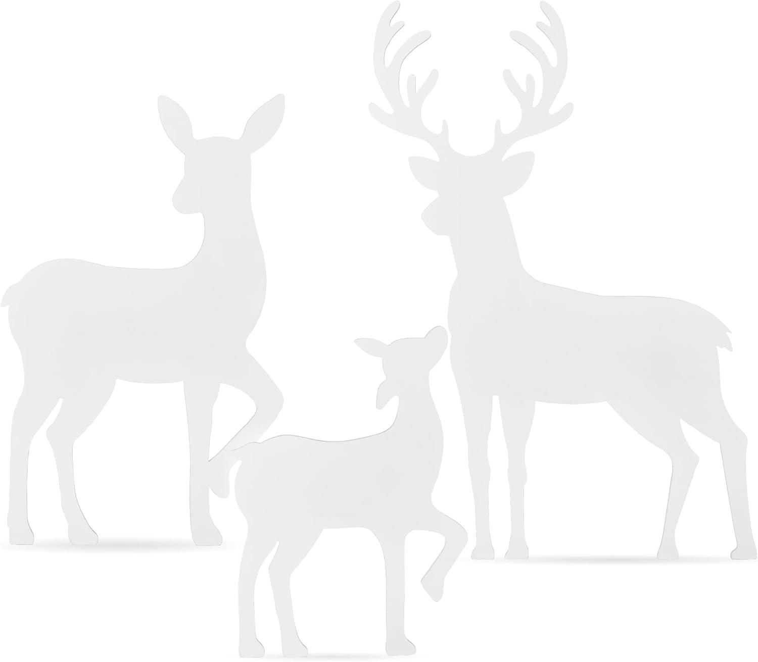 Best Choice Products 3-Piece 46in 2D Deer Family Silhouette Set, Outdoor Christmas Yard Decor w/ Buck, Doe, Fawn