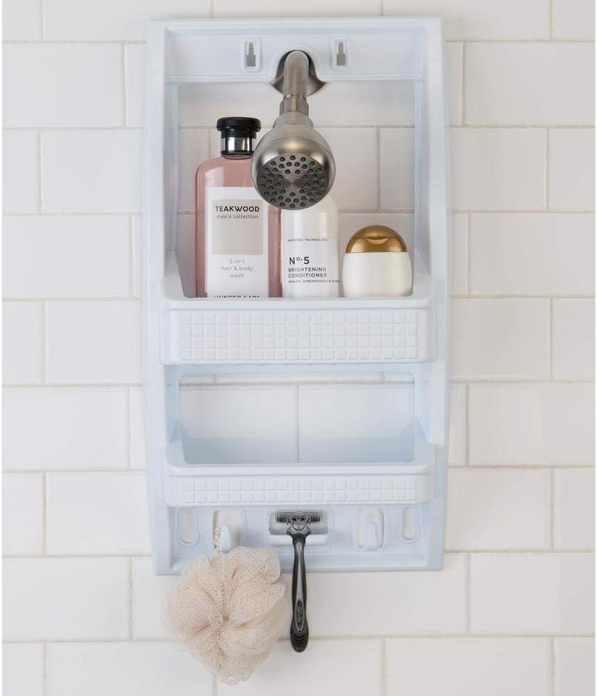 Bath Bliss Flexi Shower Caddy Shelf White: Polypropylene, Suction Mount, Bathroom Storage Organizer Rack