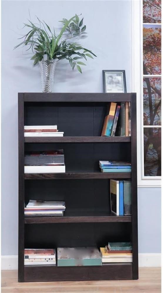 Concepts in Wood  Single Wide Bookcase, 4 Shelves Espresso Espresso Finish