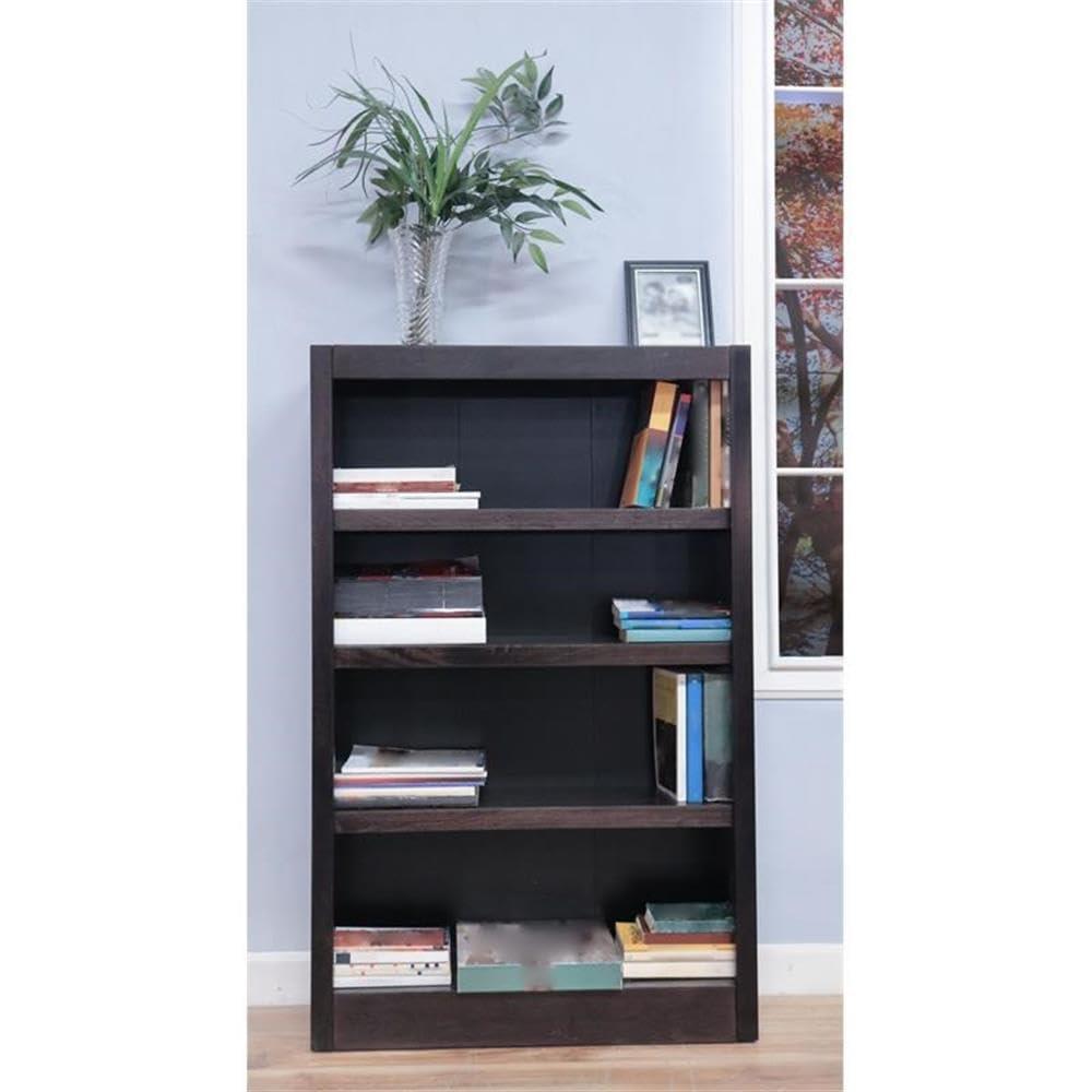 Concepts In Wood  Single Wide Bookcase- Espresso Finish 4 Shelves
