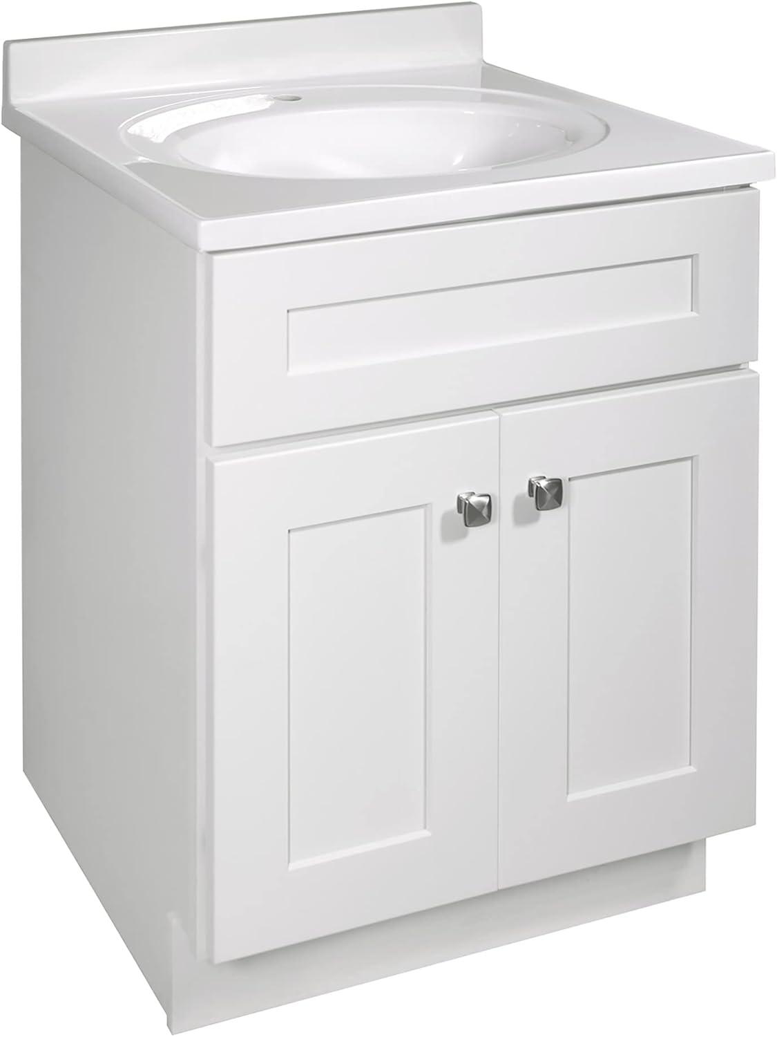 Brookings 24-Inch White Solid Wood Bathroom Vanity