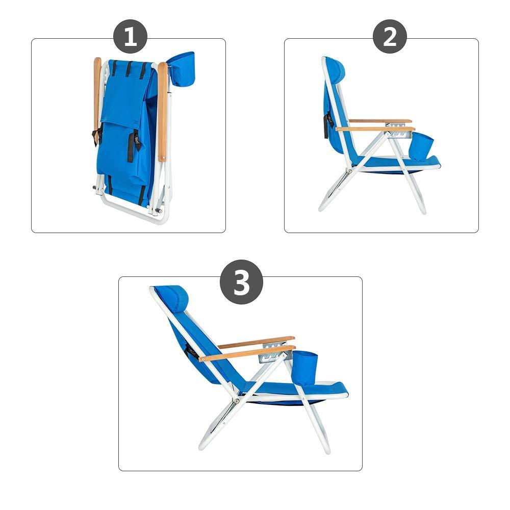 Canddidliike Portable Folding Lightweight Backpack Beach Chair, Compact Backpacking Hiking Chair, Blue
