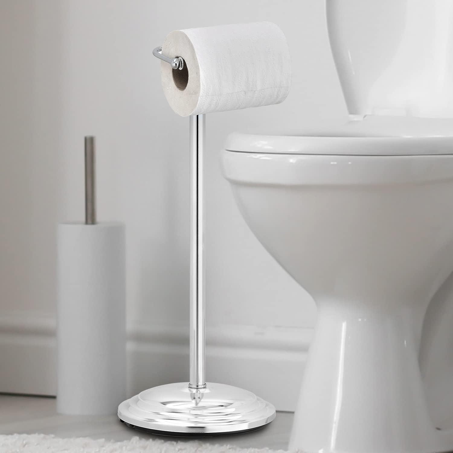 Plated Free Standing Toilet Paper Holder