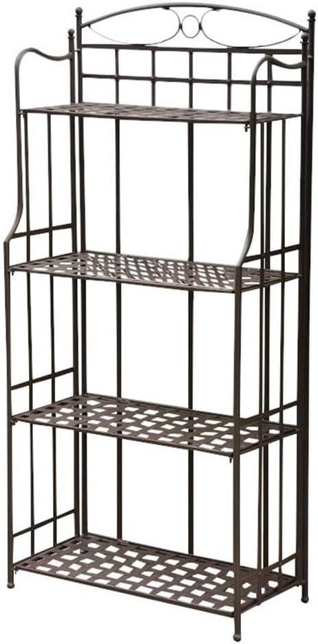 International Caravan Santa Fe 4 Tier Iron Bakers Rack in Matte Brown