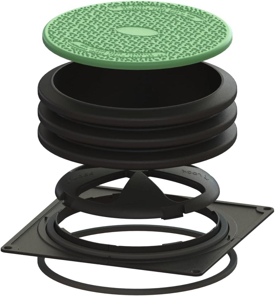 23.5" Diameter Black and Green HDPE Septic Tank Riser Kit