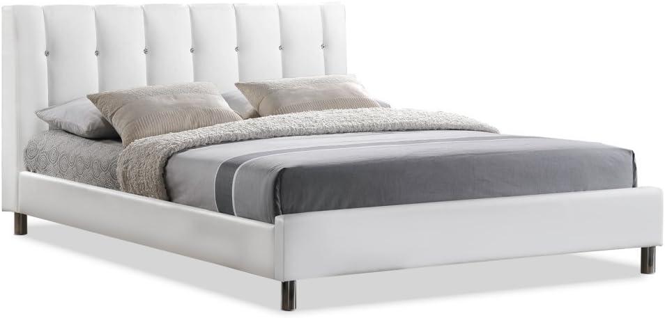 Baxton Studio Vino Modern Bed with Upholstered Platform Bed, Multiple sizes, Multiple Colors