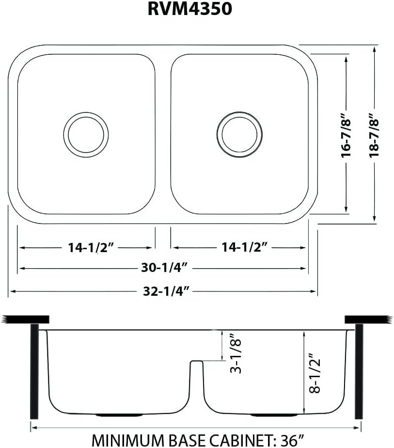 Ruvati 34-inch Stainless Steel Double Bowl Undermount Kitchen Sink