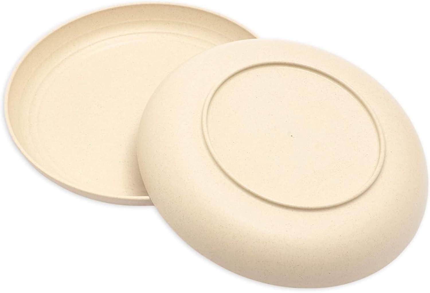 Juvale 6 Pack Unbreakable & Sturdy Wheat Straw Dinner Plates for Kids & Adults, Beige, 9 in