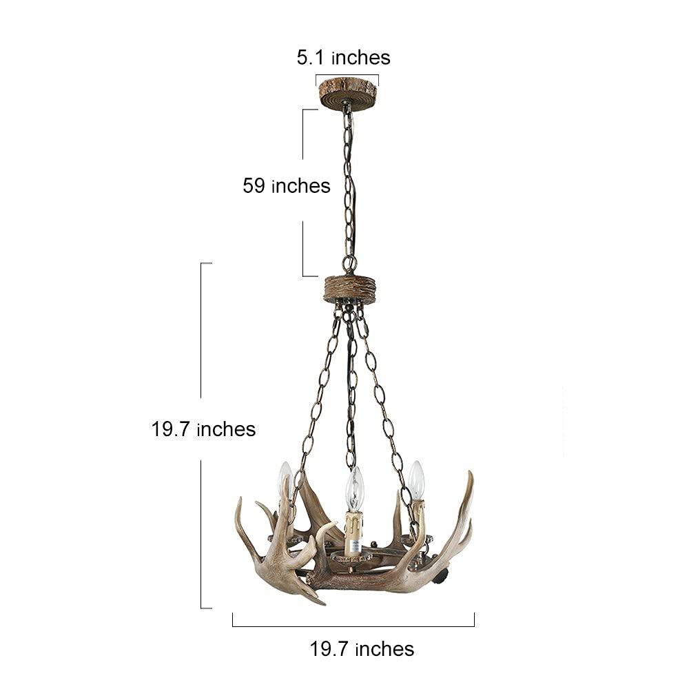 3-Light Antler Pendant Lighting Ceiling Lights Chandeliers