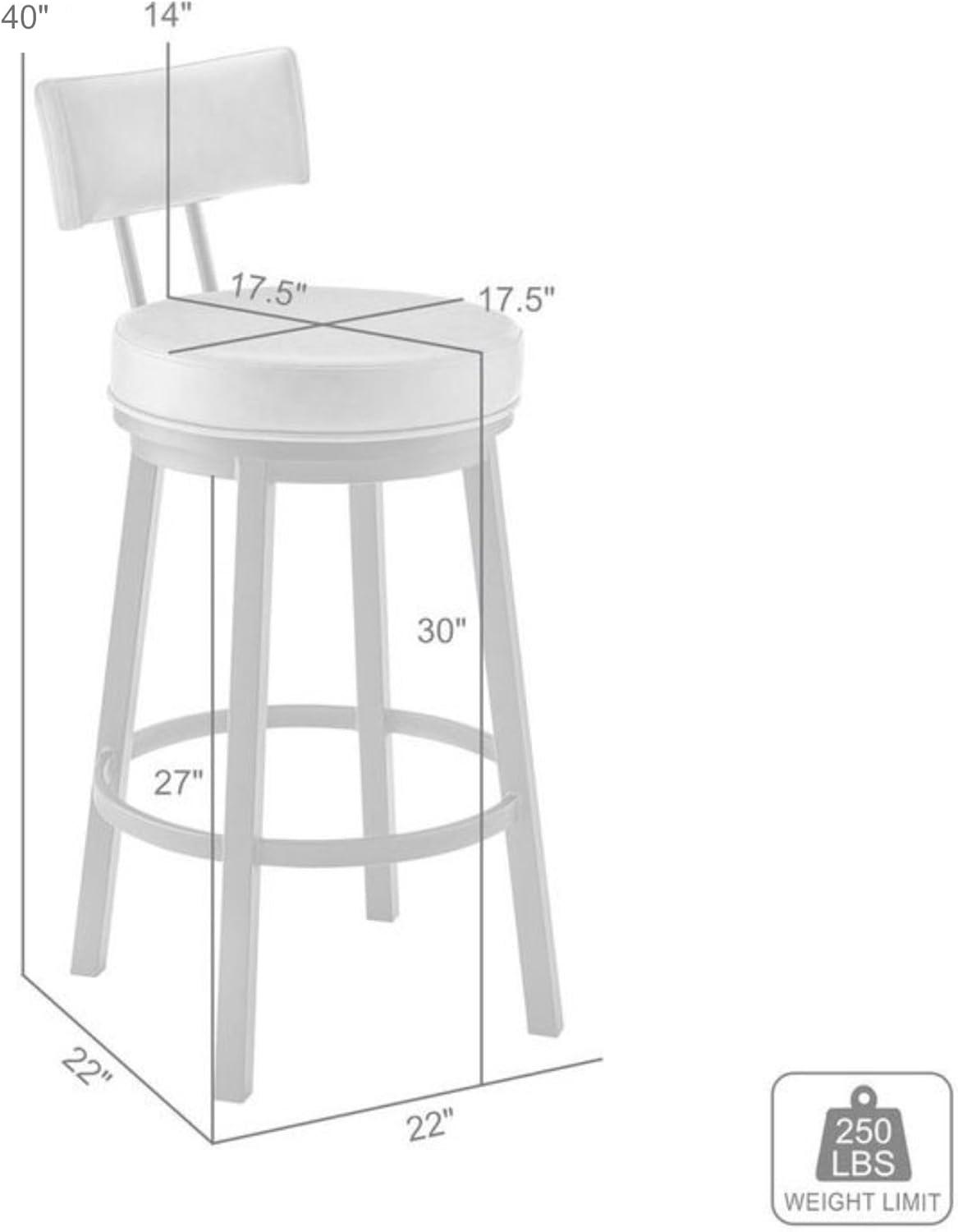 Armen Living Indoor Crux 26" Swivel Counter Stool in Brown Faux Leather and Walnut Wood