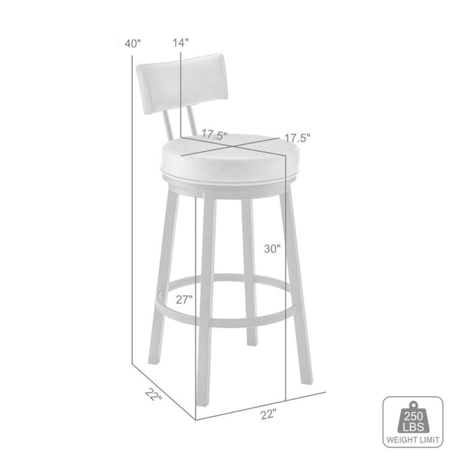 Armen Living Indoor Crux 26" Swivel Counter Stool in Brown Faux Leather and Walnut Wood