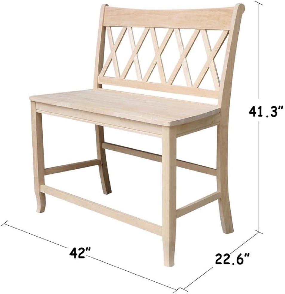 24" Double X Back Bench Seat Height Unfinished - International Concepts