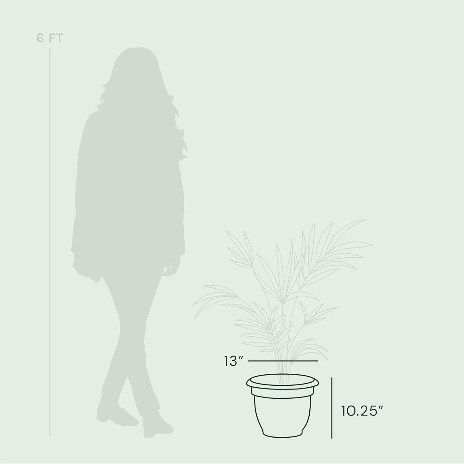 Ariana Planter, Plastic, Self-Watering, Bell Shape, Terra Cotta, 12-In.