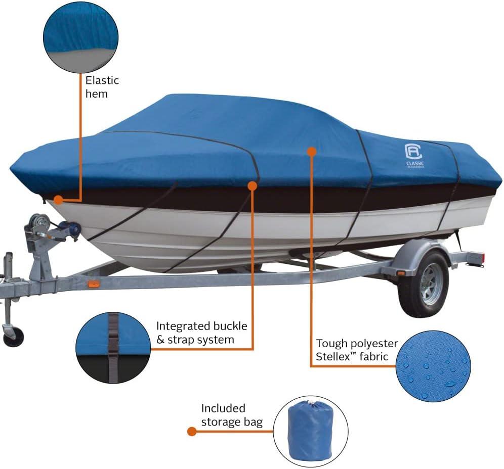 Classic Accessories Stellex™ All Seasons Boat Cover, Fits Boats 16' - 18.5' L x 98" W, Trailerable Boat Cover with Polyester Fade-Resistant Fabric, Model C