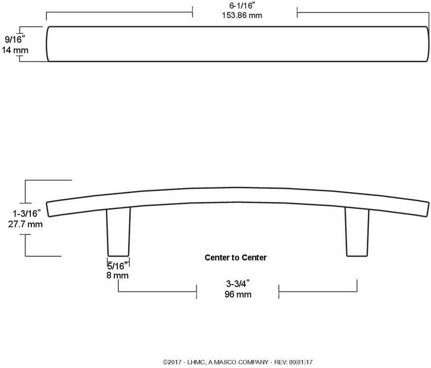 Polished Chrome 6-Inch Modern Arch Cabinet Pull