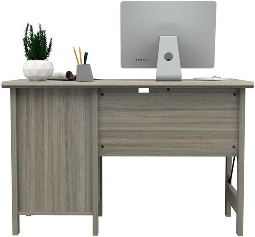 Inval America 2-Drawer Computer Desk with Keyboard Tray in Gray Smoke Oak