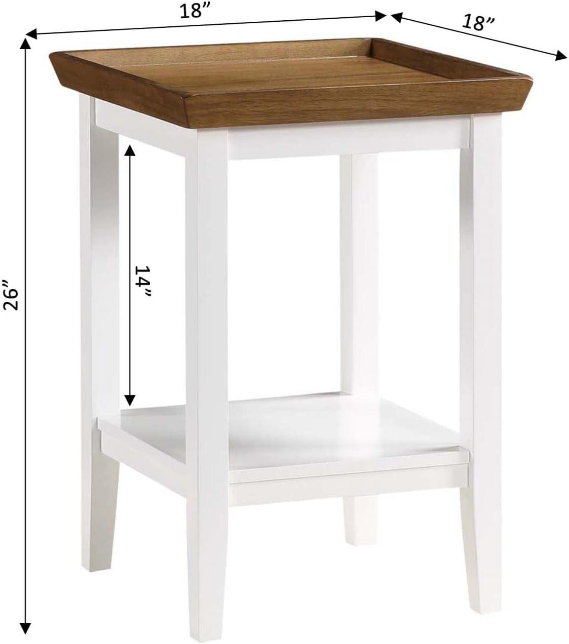 Convenience Concepts Ledgewood End Table with Shelf, Driftwood/White