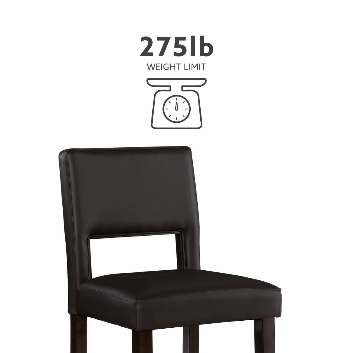 24" Vega Padded Counter Height Barstool with Ergonomic Footrest & Espresso Finish - Linon