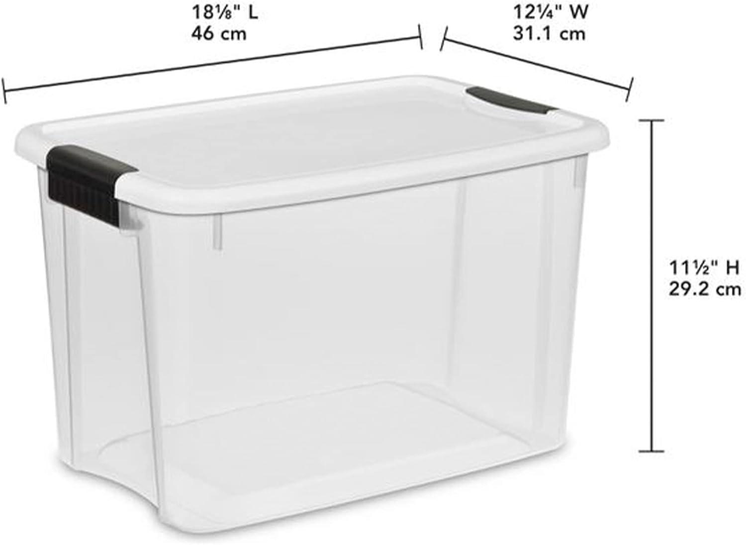 Sterilite 30 Quart (6 Pack) & 18 Quart (6 Pack ) Clear Plastic Stackable Storage Container Bin Box Tote with White Latching Lid Organizing Solution