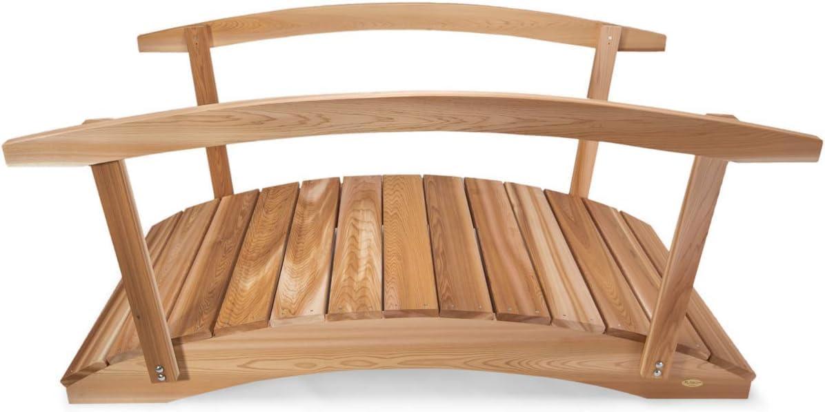 All Things Cedar Wood Garden Bridge with Side Rails