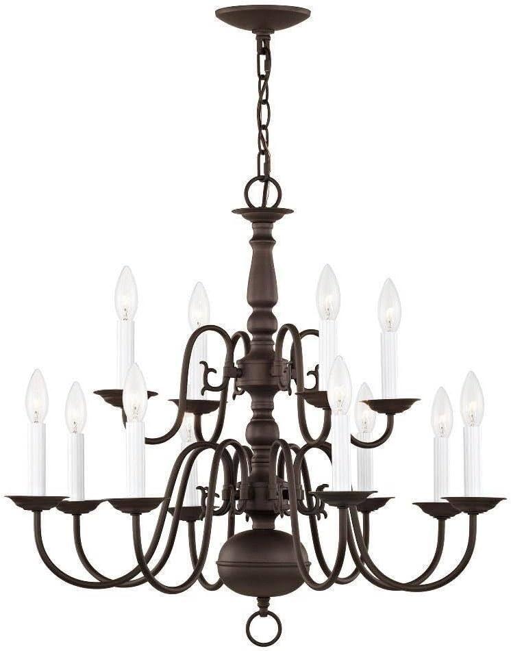 Livex Lighting Williamsburgh 12 - Light Chandelier in  Bronze