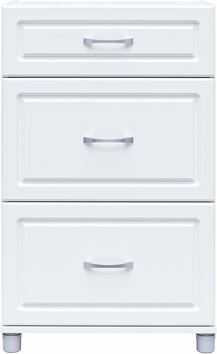 Systembuild Evolution Kendall 24" 3 Drawer Base Garage Storage Cabinet, White