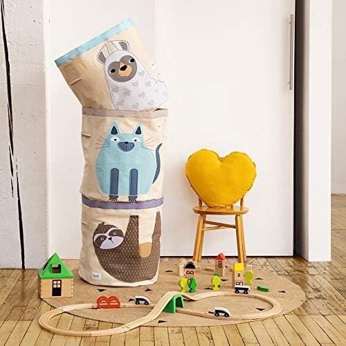 3 Sprouts Canvas Storage Bin Laundry and Toy Basket for Baby and Toddlers, Cat