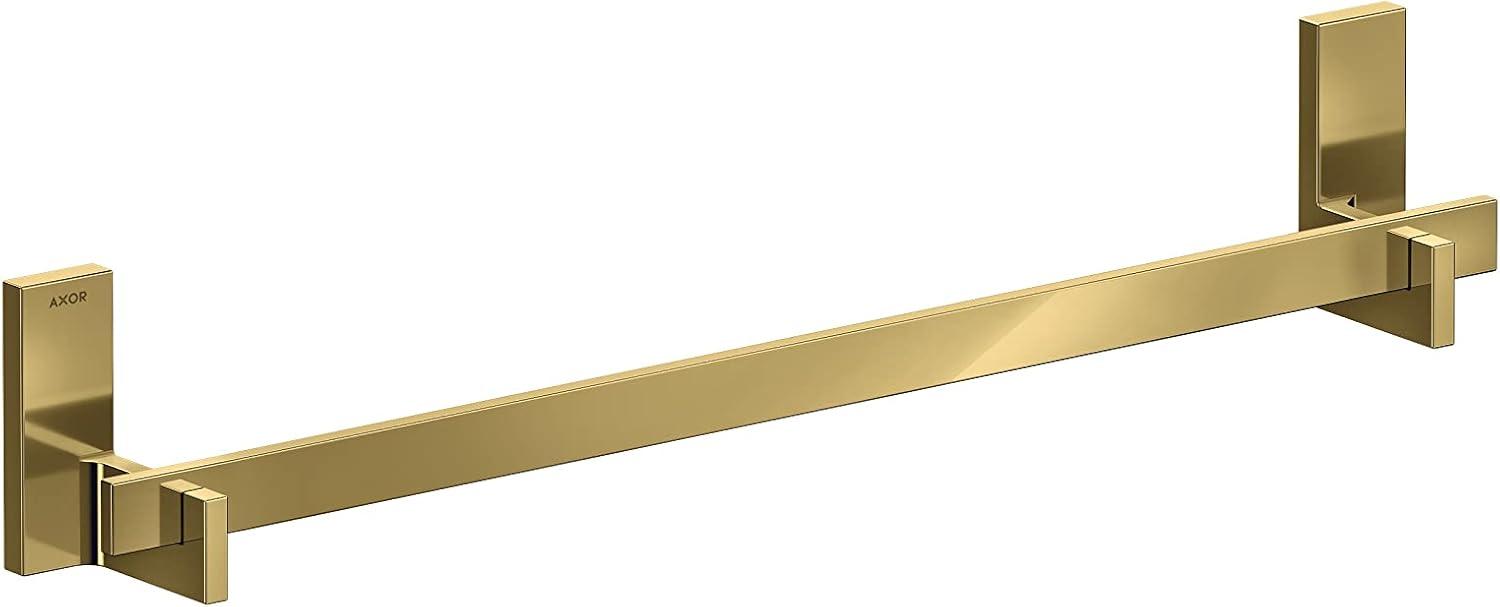 Polished Gold Optic Wall Mounted Rectangular Towel Bar, 24"