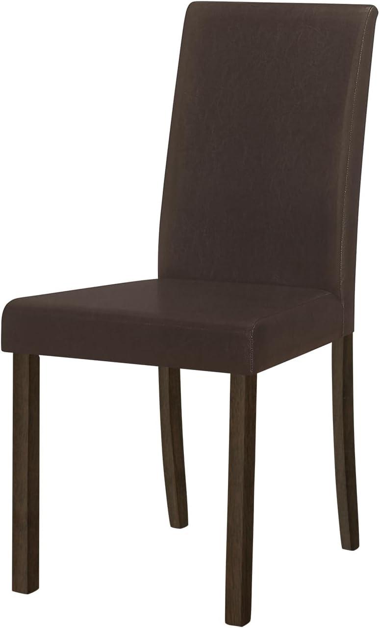 Monarch Specialties Dining Chair, Set Of 2, Side, Kitchen, Dining Room, Brown PU, 35.75" H, Indoor