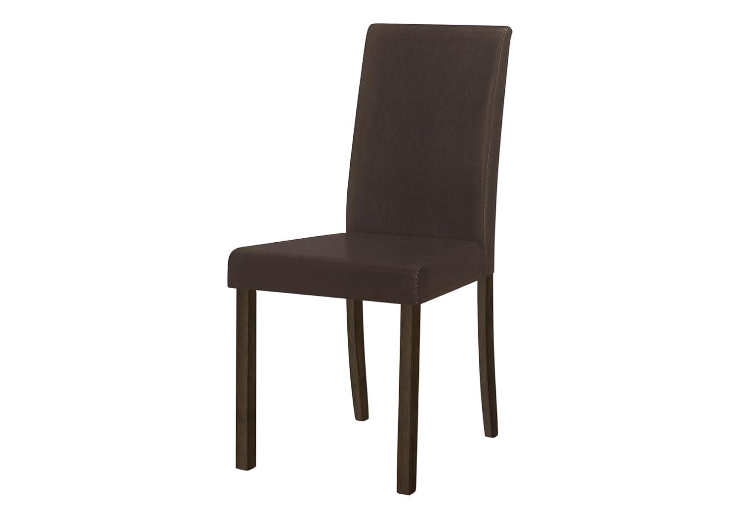 Monarch Specialties Dining Chair, Set Of 2, Side, Kitchen, Dining Room, Brown PU, 35.75" H, Indoor