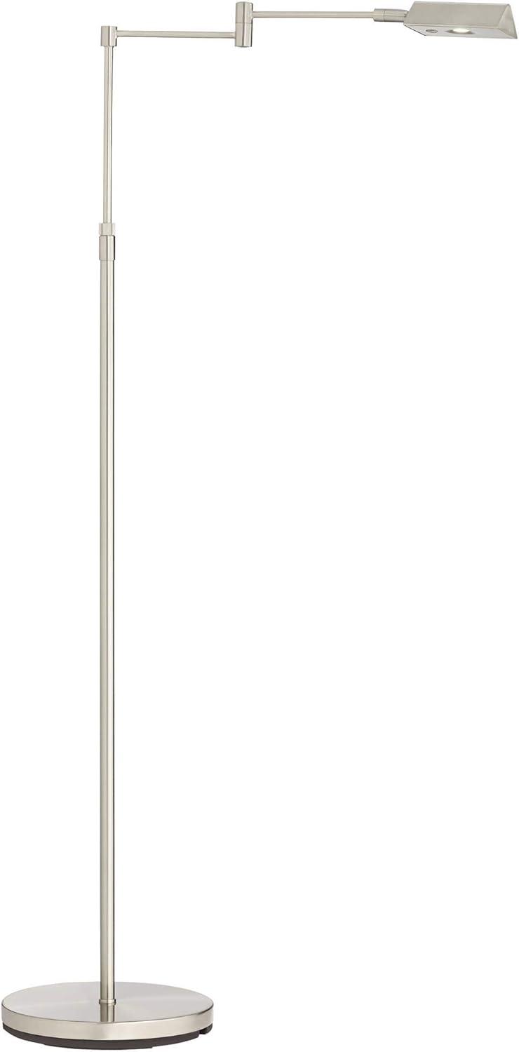 360 Lighting Zema Traditional Pharmacy Floor Lamp 49 1/2" Tall Brushed Nickel LED Adjustable Swing Arm for Living Room Reading Bedroom Offic