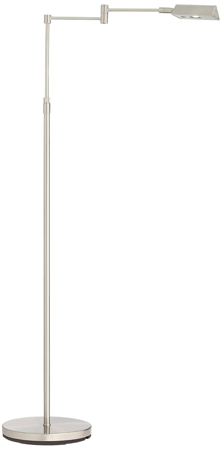 360 Lighting Zema Traditional Pharmacy Floor Lamp 49 1/2" Tall Brushed Nickel LED Adjustable Swing Arm for Living Room Reading Bedroom Offic