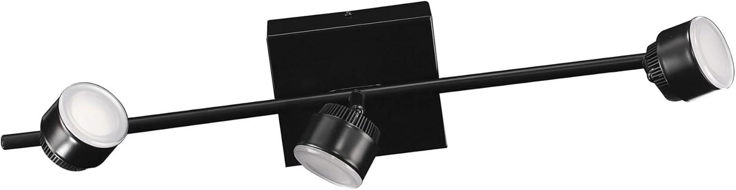 EGLO Armento - 3 Lt LED Fixed Track Light w/a Black Finish and Black Adjustable Shades