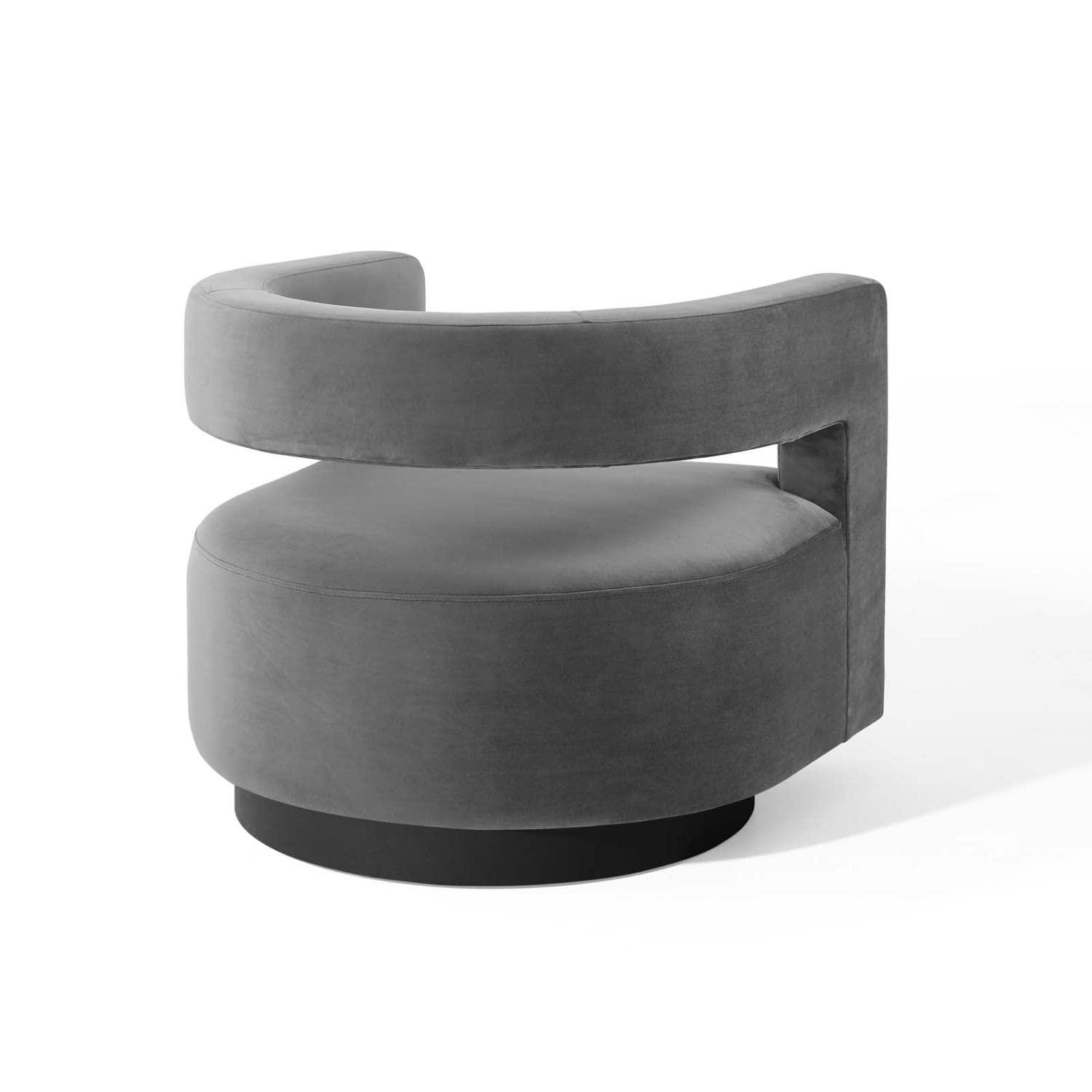 Modway Spin Cutaway Performance Velvet Swivel Armchair
