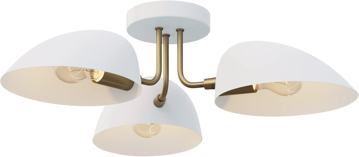Nathan James Argo Flush Mount White/Gold