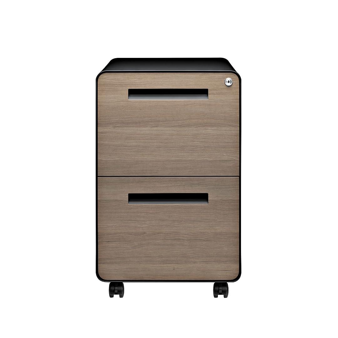 Laura Davidson Furniture Stockpile 2 Drawer Mobile File Cabinet with Lock - Under Desk Metal Filing Cabinet, Legal/Letter File Folders, Wheels and Stationary Feet, Pre-Assembled, Black